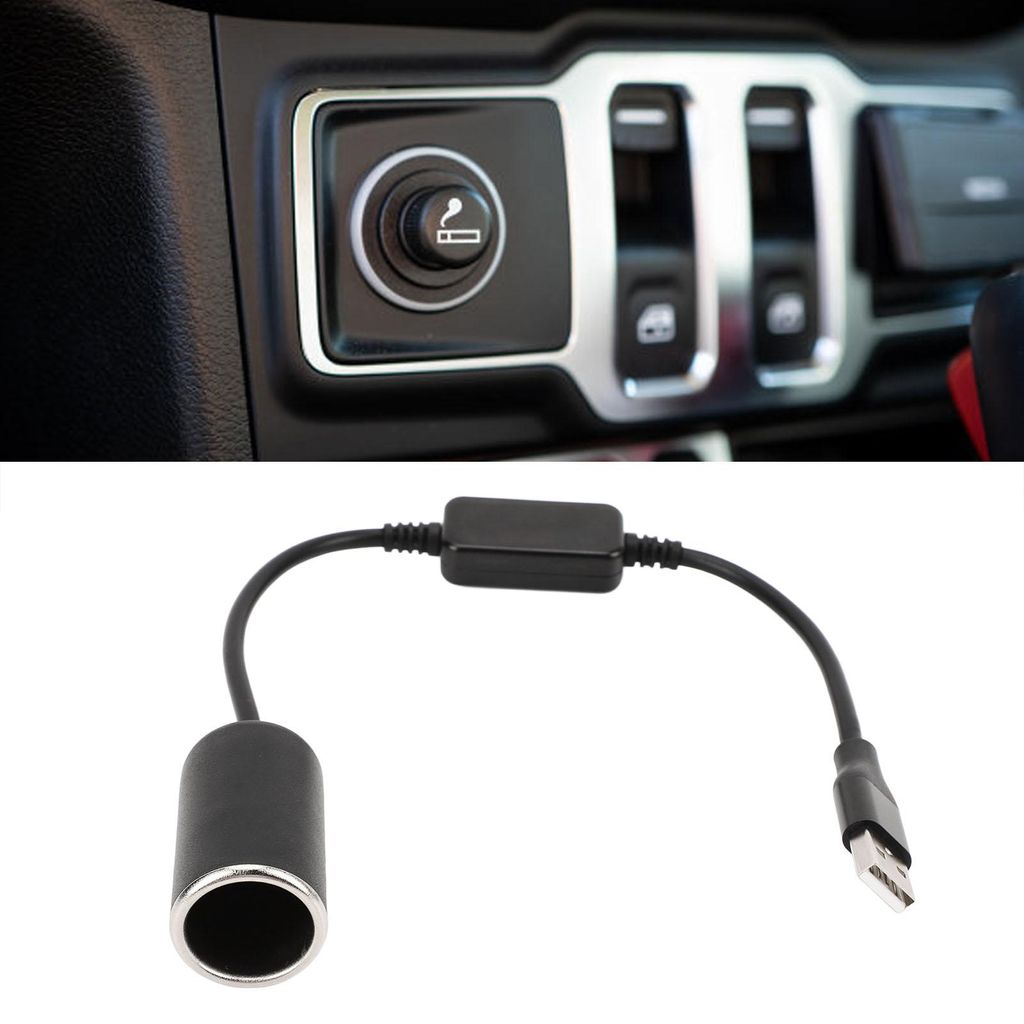 Cavo Convertitore Da USB A Maschio A Presa Accendisigari 12V - Nero - Per Alimentare Dispositivi In Auto - 3