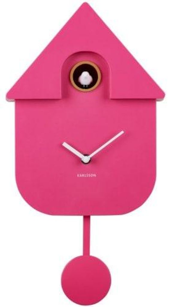Karlsson - Nástěnné hodiny Modern Cuckoo - Bright Pink Obrázek produktu 