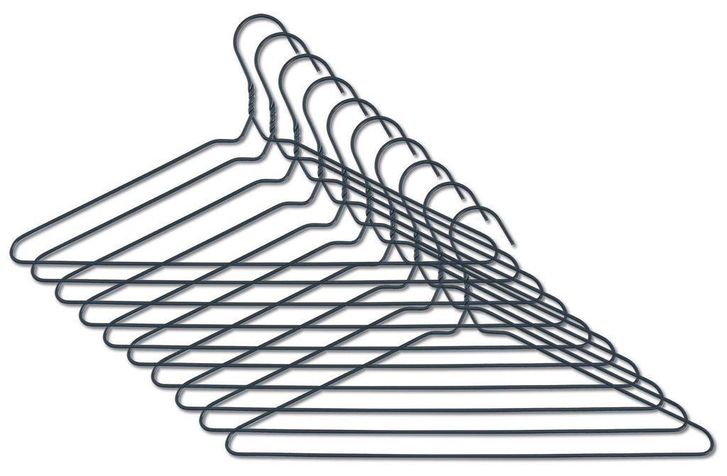 Kleiderbügel, Kleiderbügel aus Metall, verchromt und Produktbild 