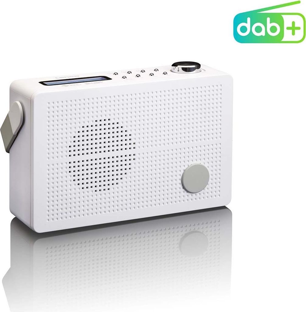 Lenco PDR-030WH - Tragbares DAB+/FM-Radio mit Weckerfunktion - Weiß