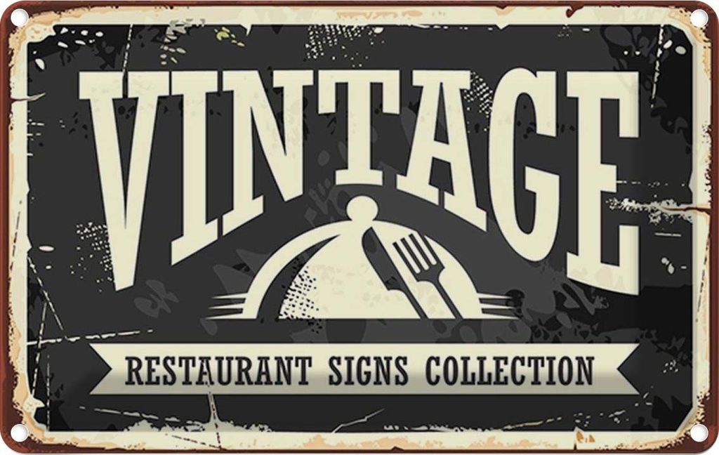vianmo Blechschild 12x18 cm Vintage Restaurant Essen Trinken
