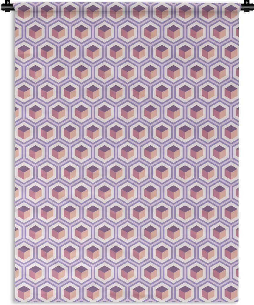MuchoWow Wandteppich Wandbehang Würfel - Muster 150x200 cm Tapisserie Dekoration Wandtuch - Wandaufhängung - Moderner