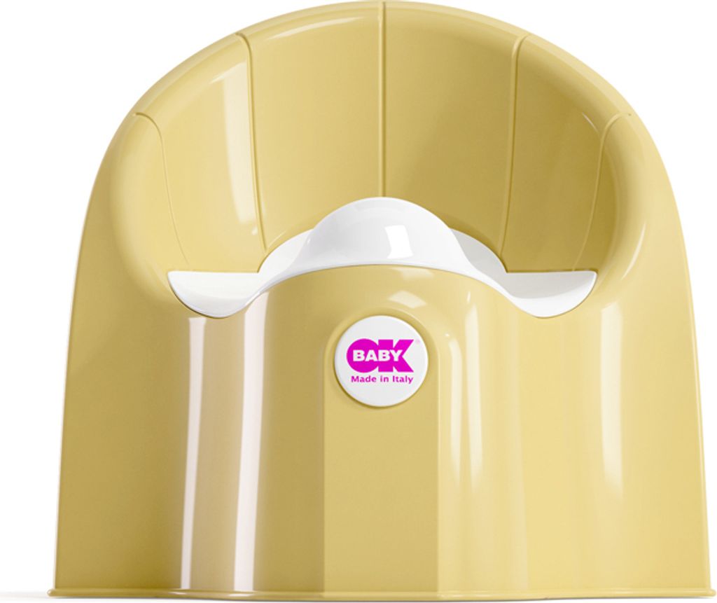 OK Baby gelbes Töpfchen mit Rückenlehne und abnehmbarem Teil, bequem und einfach zu benutzen