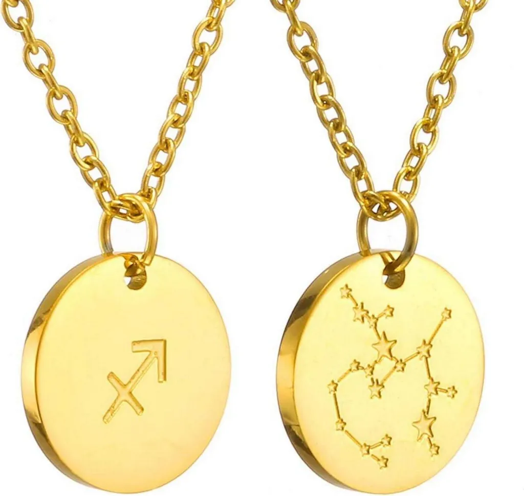 Collana Talismano Sagittario AFSTALR - Oro e Acciaio per Lei