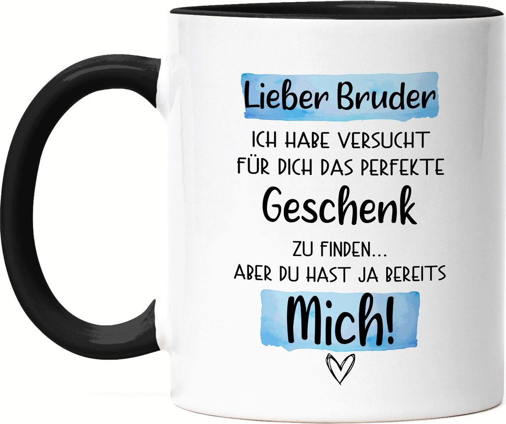 Bruder Geschenk Tasse Schwarz Mit Spruch Geschwister Brüderchen Humor Sarkasmus Geschenkidee