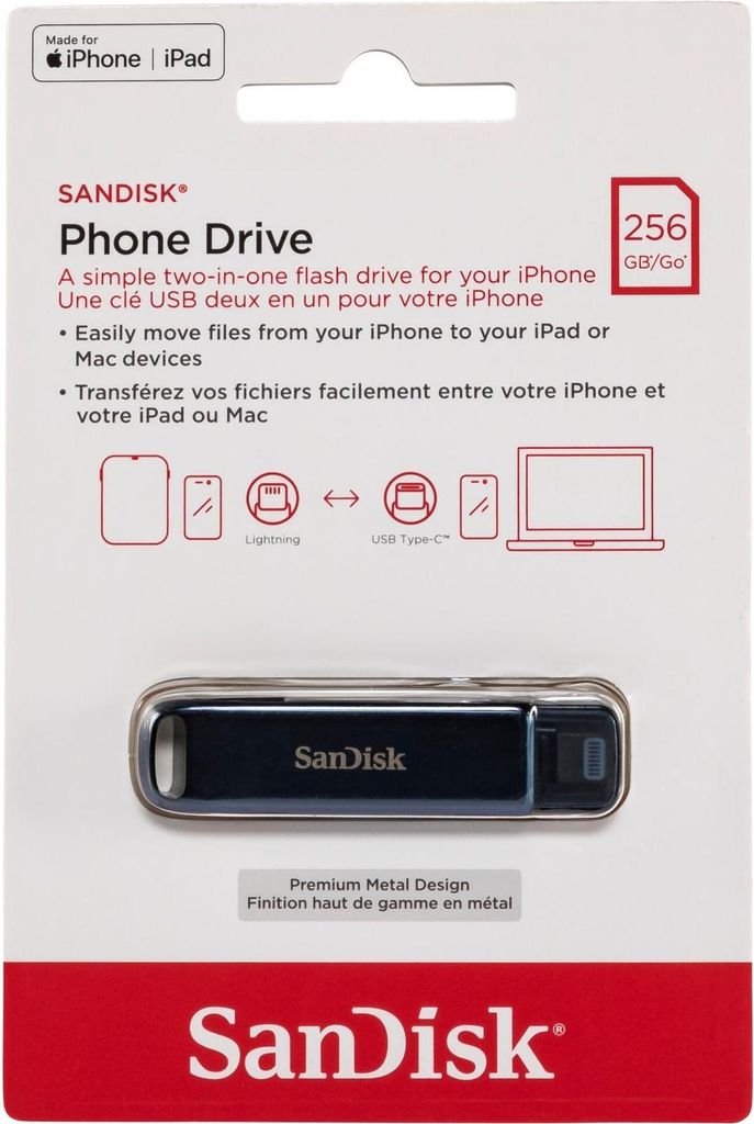 SanDisk iXpand, 256 GB, USB Type-C / Lightning, 3.2 Gen 1 Obrázok produktu 
