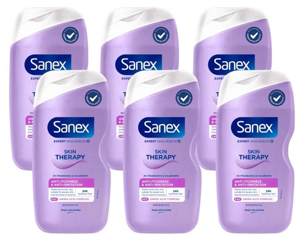 6x Sanex Duschgel Skin Therapy Anti-Irritation (6 x 450 ml)