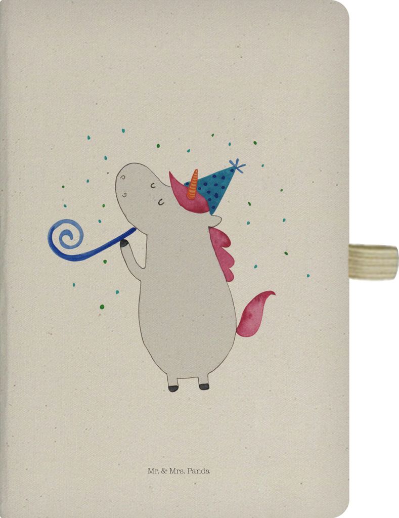 Mr. & Mrs. Panda Schreibheft Einhorn Party - Transparent - Geschenk, Tagebuch, Notizheft, Alkohol, Unicorn, Club, Einhörner, Journal, Glitzer, not...