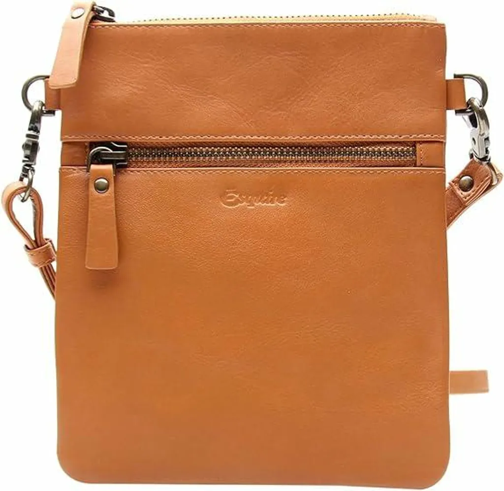 Sacoche Peru Esquire en Cuir Cognac avec Bandoulière Ajustable Confort