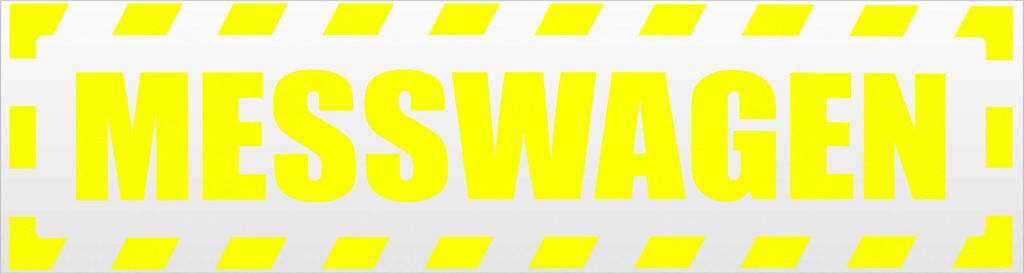 Kiwistar Messwagen gestreift Magnetschild Schild magnetisch - 30cm Neongelb - Magnetfolie für Auto PKW Kfz