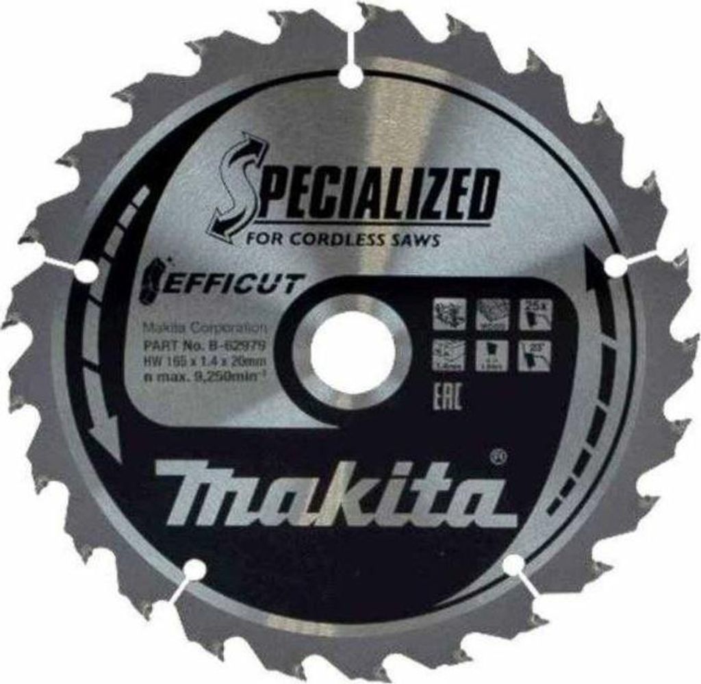 Makita Kreissägeblatt 165x20x24z, professionelles Werkzeug für Zimmerei und Baugewerbe, verstärkte Ausführung, schnelle und präzise Schnitte, ...