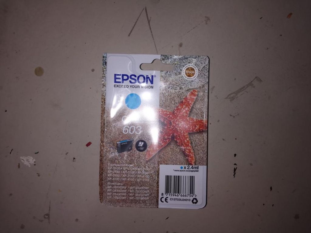 Epson Singlepack Cyan 603 Ink, Standardertrag, Cyan, 2,4 Produktbild 