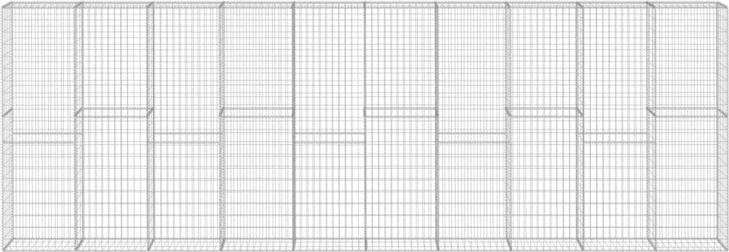 Gabionenwand mit Abdeckung Verzinkter Stahl 600×30×200 cm