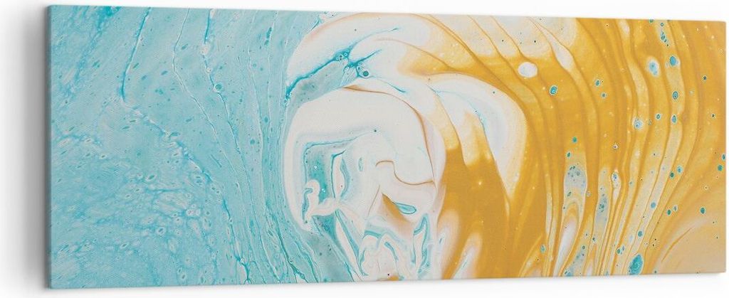 Bild auf Leinwand - Leinwandbild - Einteilig - Abstraktion verschüttet Farben - 140x50cm - Wand Bild - Wanddeko - Wandbilder - Leinwanddruck - Bil...