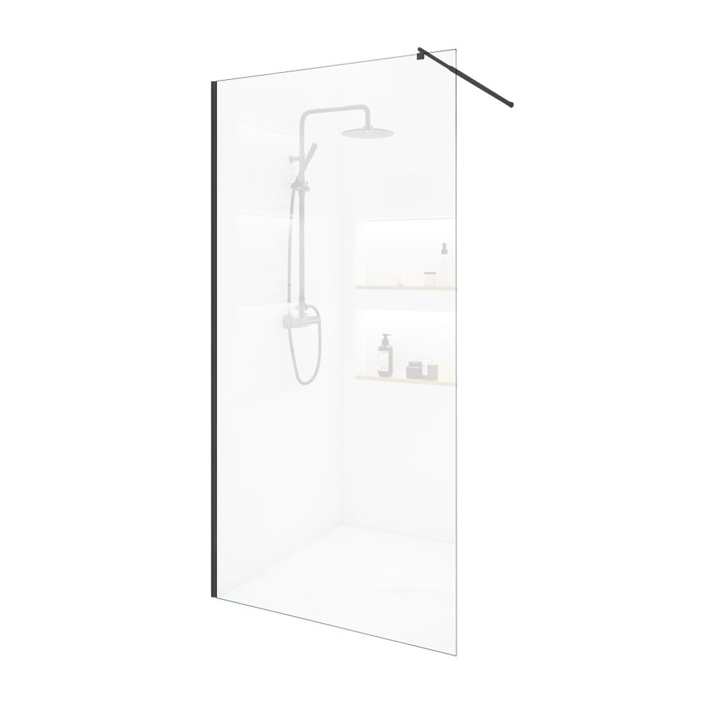 HOME DELUXE - Duschabtrennung - BAKI - Breite: 80 cm, Profil Schwarz, Klarglas, Aluminiumrahmen - 10 mm ESG - Sicherheitsglas I Walk in Dusche, Dus...