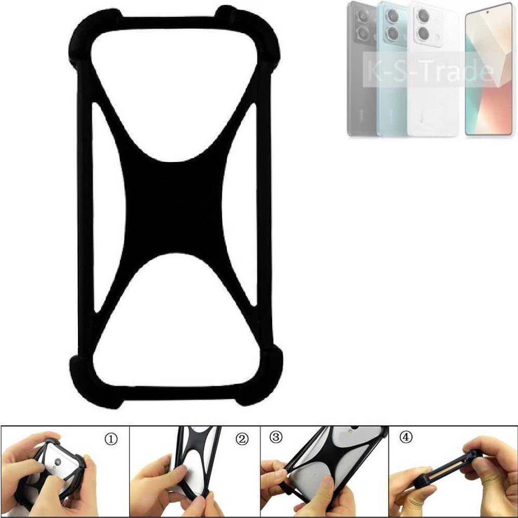 K-S-Trade Handy-Hülle Schutz-Hülle kompatibel mit Xiaomi Redmi Note 13 5G Silikon Bumper TPU Softcase Smartphone Stoßschutz, schwarz