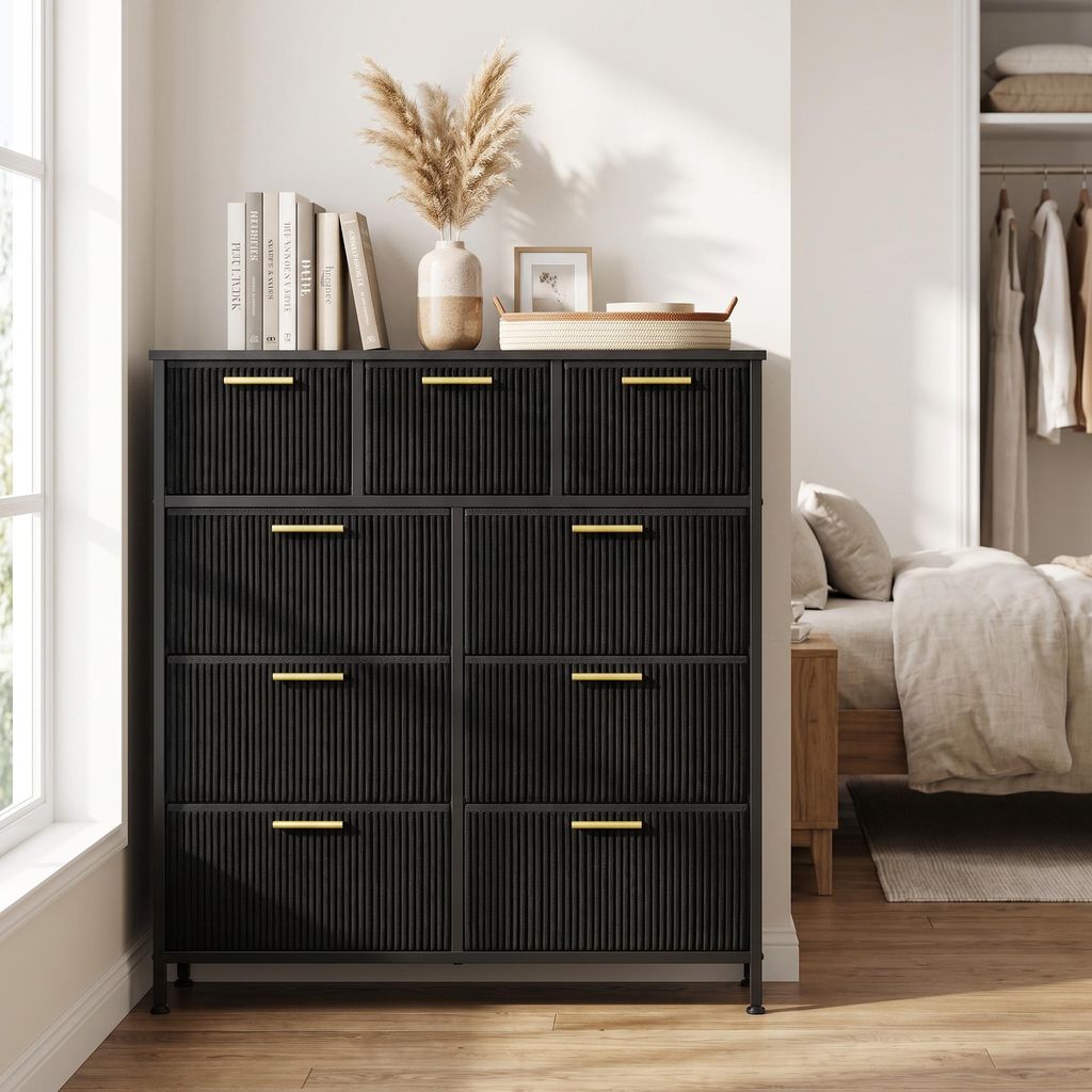 SONGMICS Komoda s 9 zásuvkami, rozměry 98,7 x 30 x 96,2 cm, Obrázek produktu 