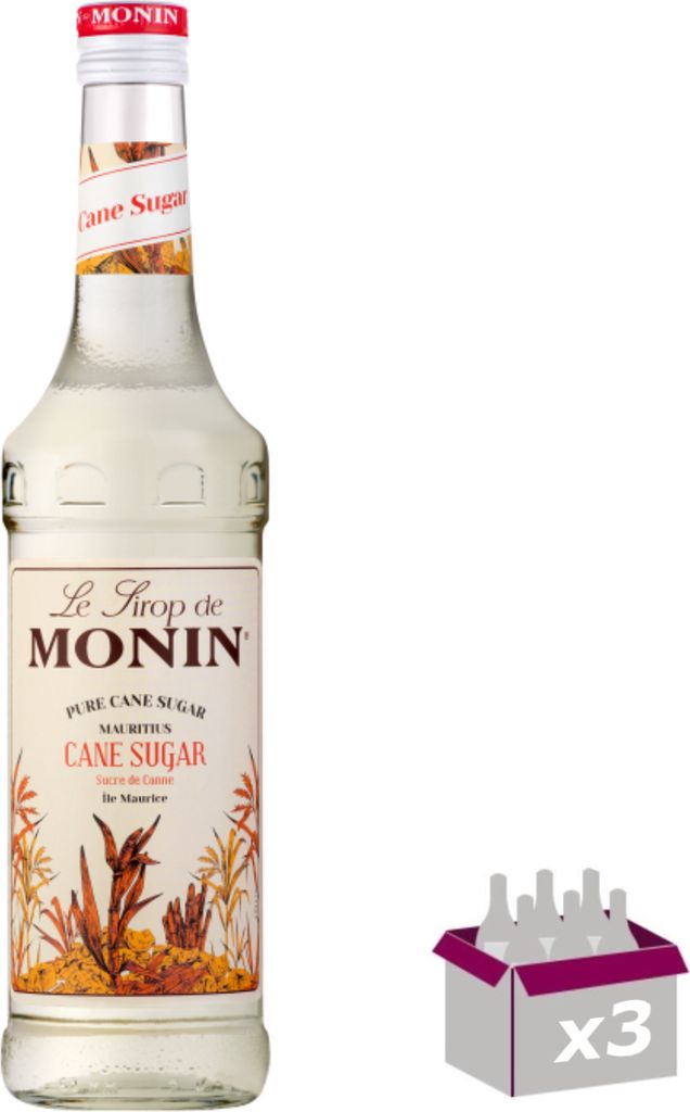 Lot de 3 Sirop Monin - Sucre de canne - 70cL