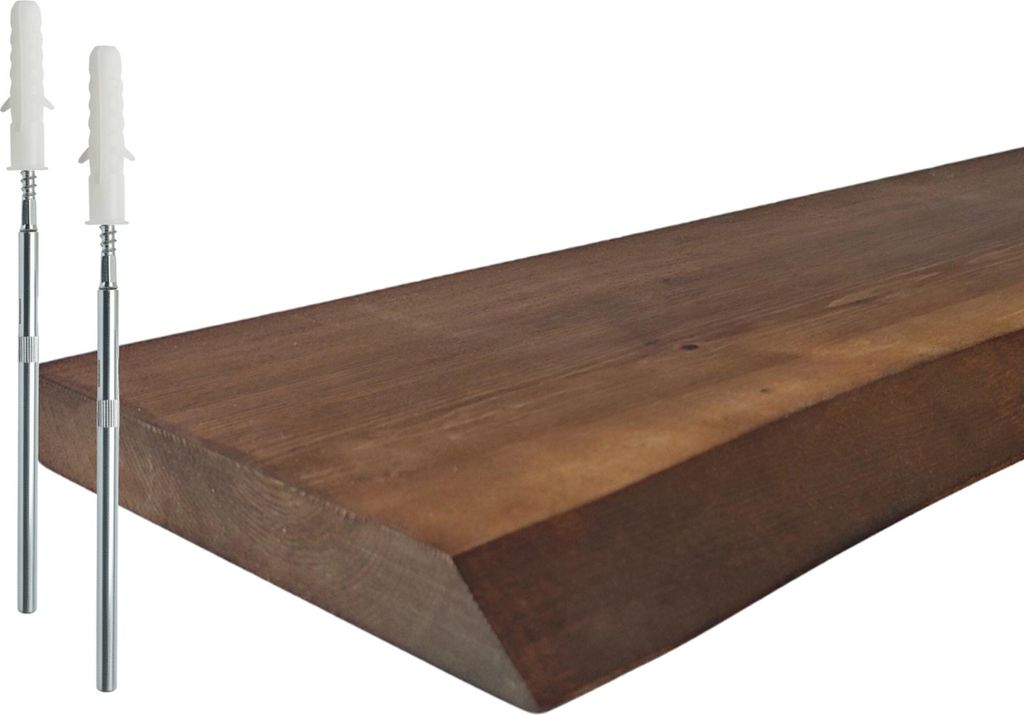 Étagère murale Relaxdays, bordure naturelle, dimensions : 3 Image du produit 