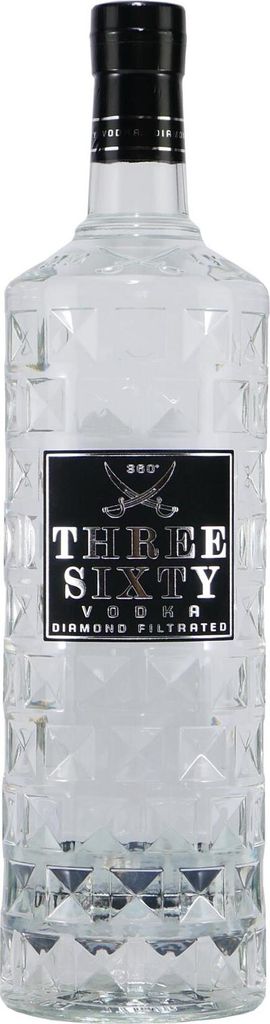Three Sixty Vodka Original, Wodka, Spirituose, Großflasche, Alkohol, 37.5%, 3 L