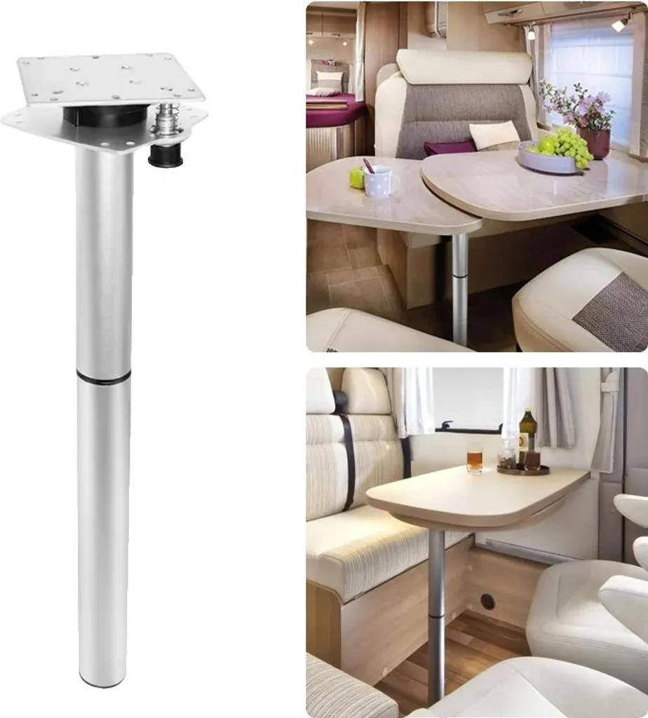 Aménagement camping-car : Pied de table pivotant et réglable 70cm