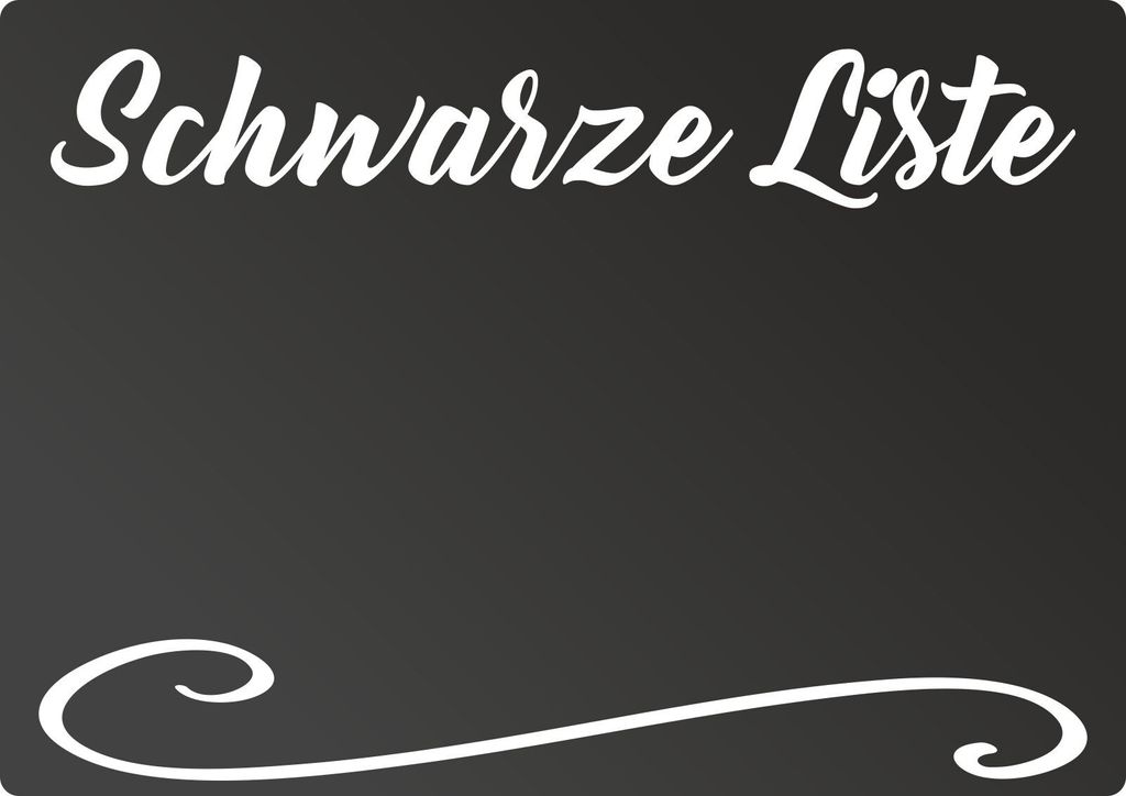 Schwarze Liste Tafel - waagerecht - Kreidetafel Chalkboard A6 Rückseite selbstklebend