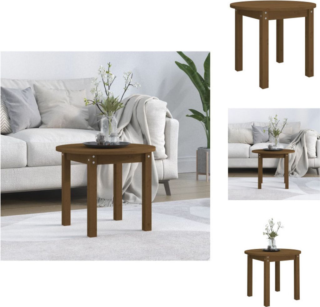 vidaXL Couchtisch Honigbraun Ø 55x45 cm Massivholz Kiefer - Couchtische
