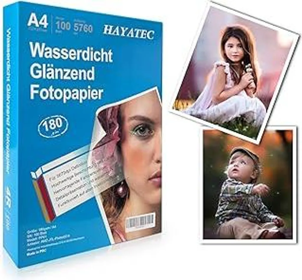 Risma 100 Fogli Carta Fotografica A4 180g | Bianco Brillante Glossy