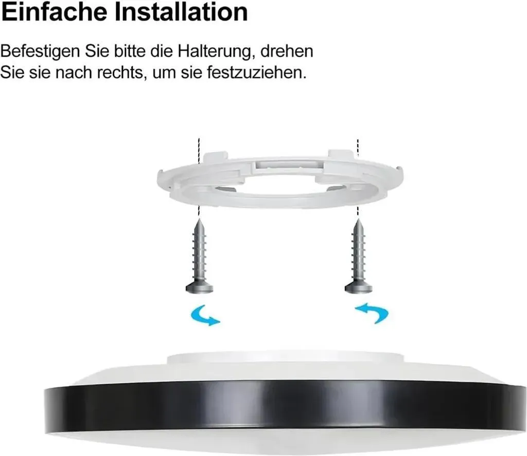 Plafonnier LED Cuisine IP44 Plat 30W Noir Variable avec Télécommande - 9