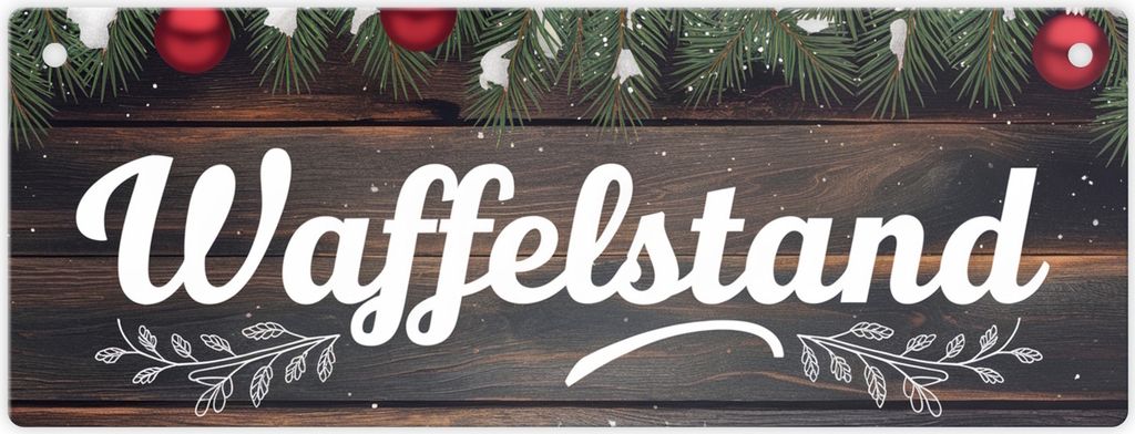 Winterlicher Waffelstand Metallschild