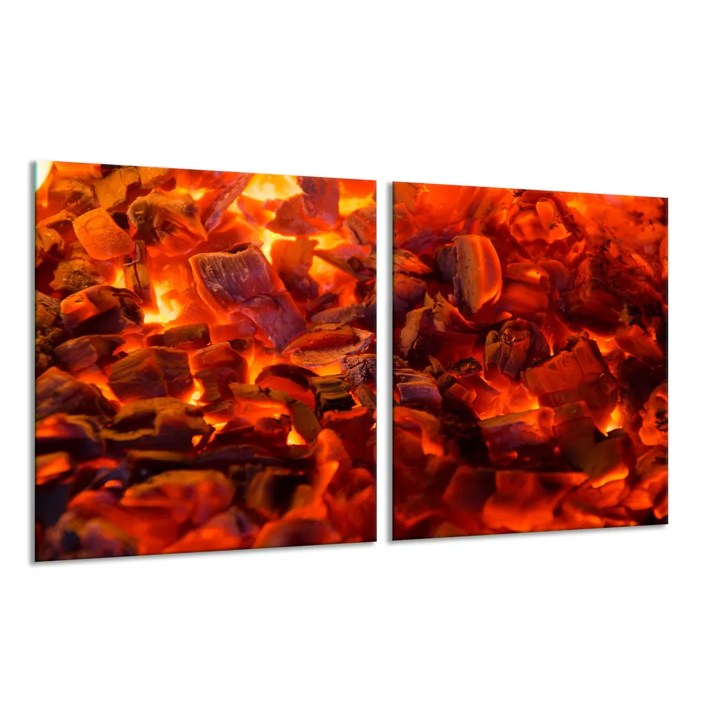 TMK CopriPiano Cottura In Vetro Temperato Rosso Fiori – 40x52 Cm, Antispruzzo E Tagliere - 6