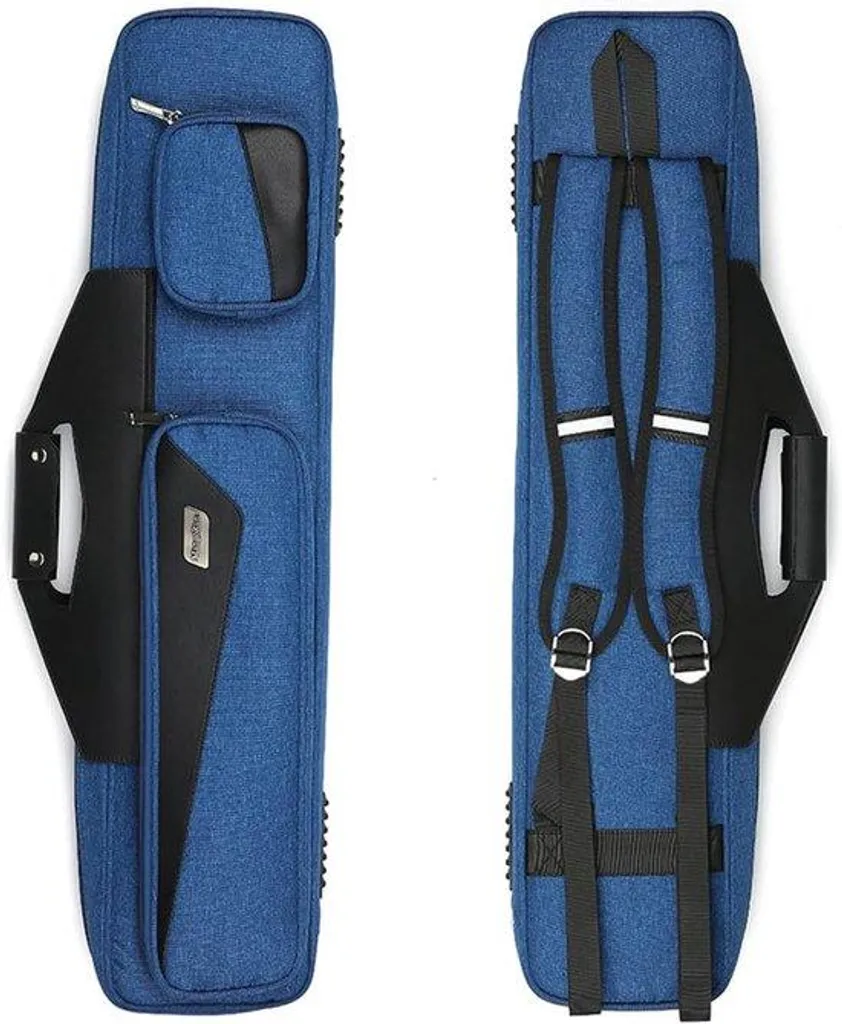 Sacoche de transport rigide bleue multi-compartiments avec sangle épaule