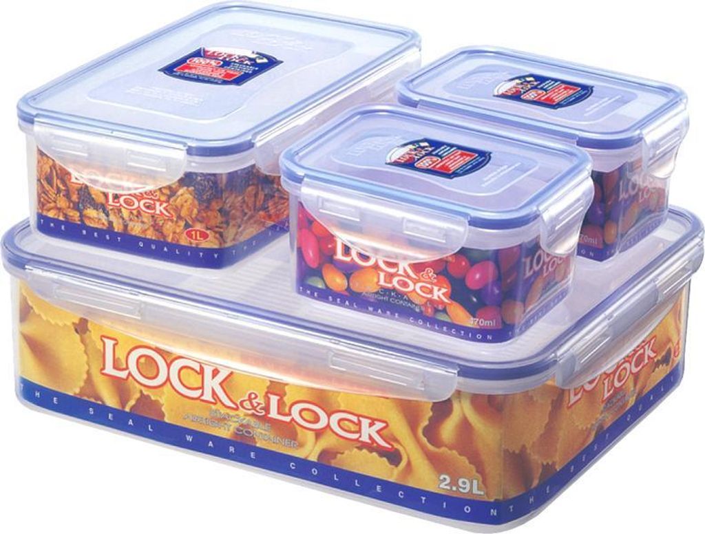 Lebensmittelbehälter LOCK, 4er-Satz, 3,9l/ 1l/ 470ml
