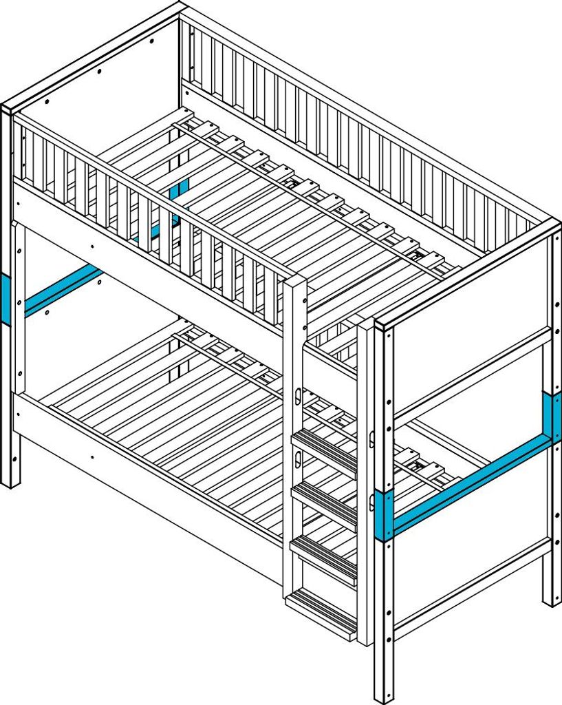 Bopita Nordic Support Set Etagenbett, Weiß | Möbel Zubehör Produktbild 