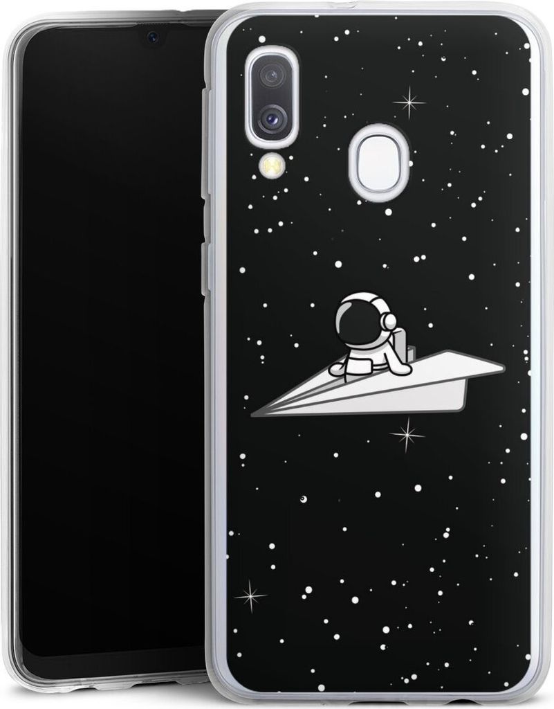 DeinDesign Handyhülle für Samsung Galaxy A40 Silikon Hülle Case Smartphone Schutzhülle Astronaut Comic Papier