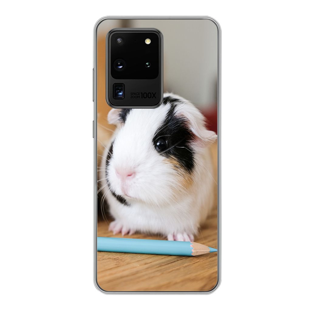 MuchoWow Handyhülle Schutzhülle Hülle für Samsung Galaxy S20 Ultra Entzückende Baby-Meerschweinchen Silikon Softcase Handy Hülle - Kartenin...