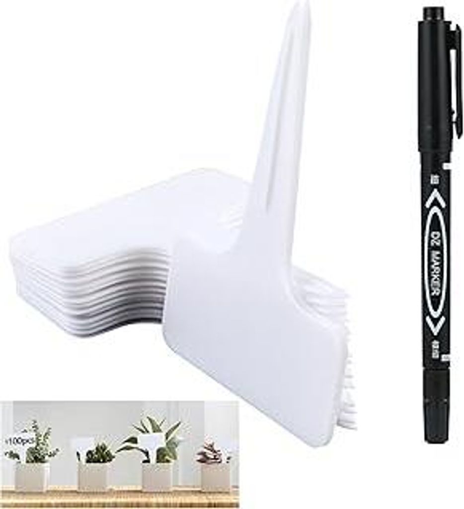 100er Set wetterfeste Pflanzenschilder, kräuterschilder, schilder pflanzen beschriftung, Bringen Sie einen weißen Marker mit. Geeignet für Gärt...