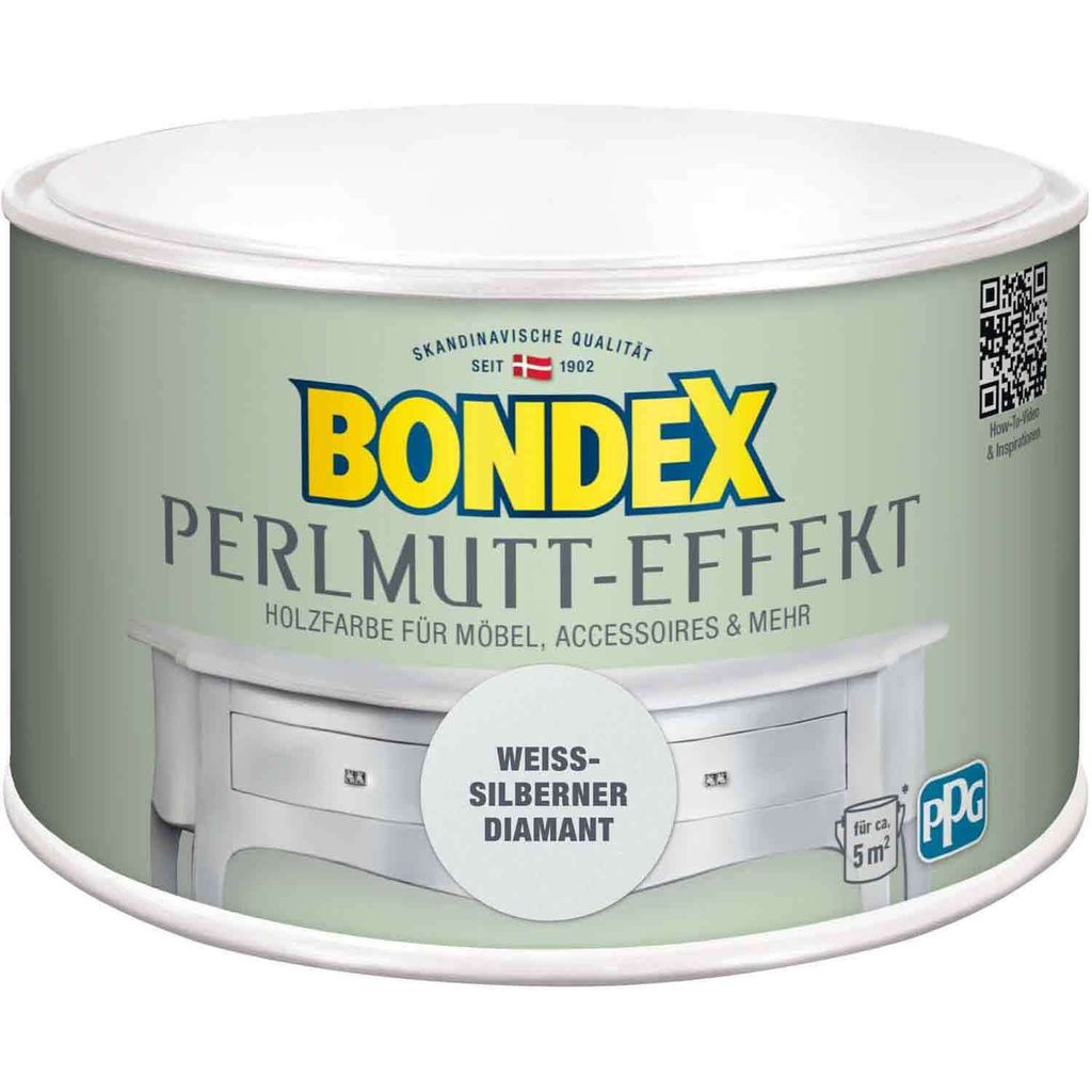 Bondex Perlmutt- Effekt Weisser Diamant 0,5 l - 424267 Produktbild 
