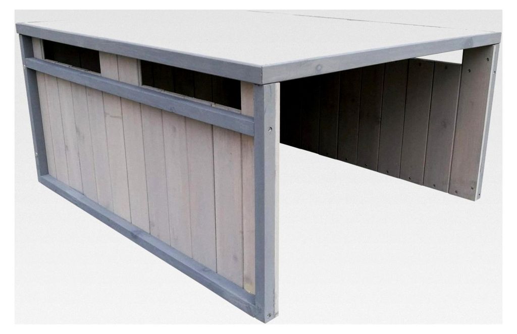 Mähroboter Holzgarage Flachdach Massivholz Unterstand Carport Grau 80x70x38cm