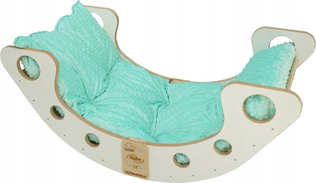 Skyline Kletterbogen Klettergerüste Kletterdreieck Baby Kletterwippe Holzbogen für Kinder Montessori Lack Klappbar Weiß, mod.B, 100x50x43cm, Minze