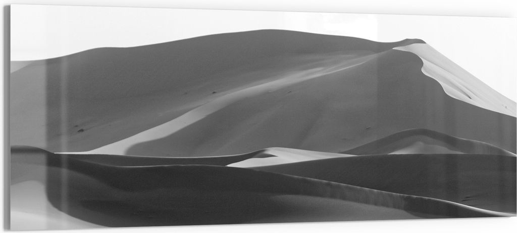 DEQORI Glasbild Echtglas 150x60 cm 'Stille Dünenwellen' Wandbild Bild modern Deko