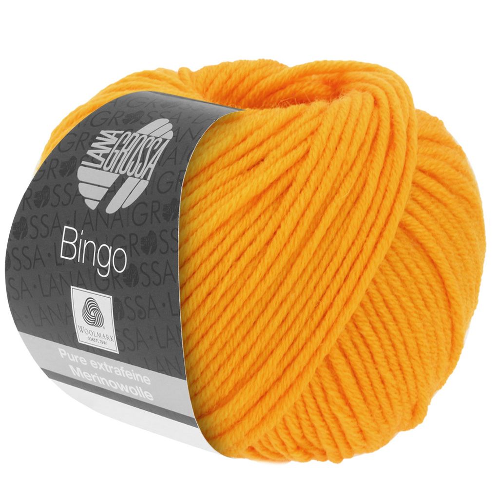 A ball of orange yarn on a white background.
