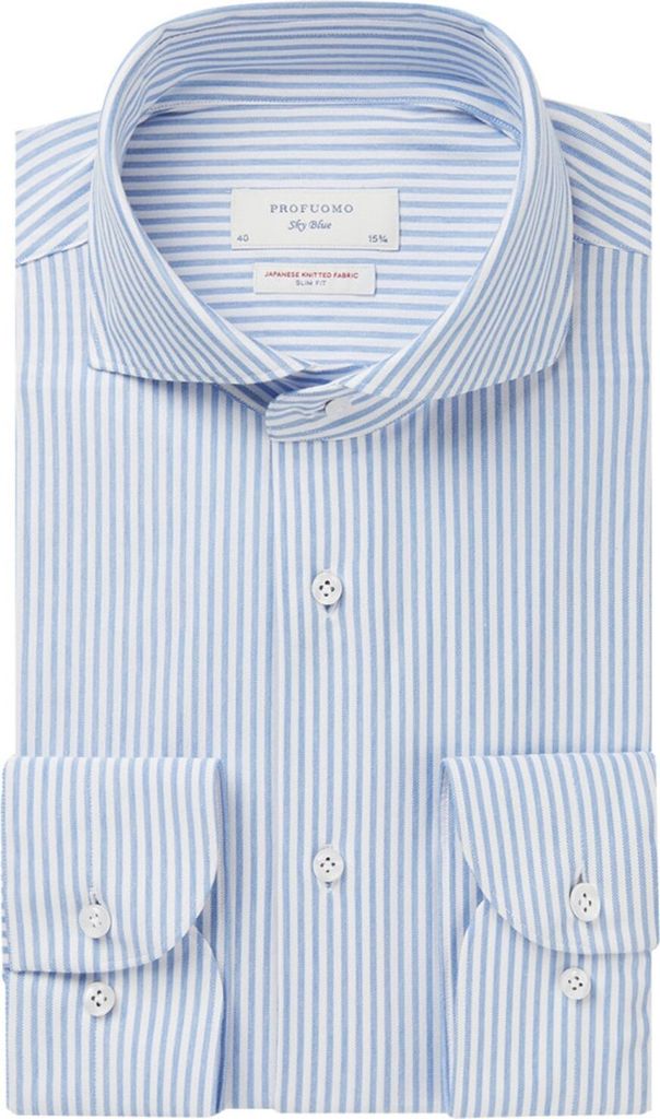 Profuomo Hemd gestreift weiß blau
