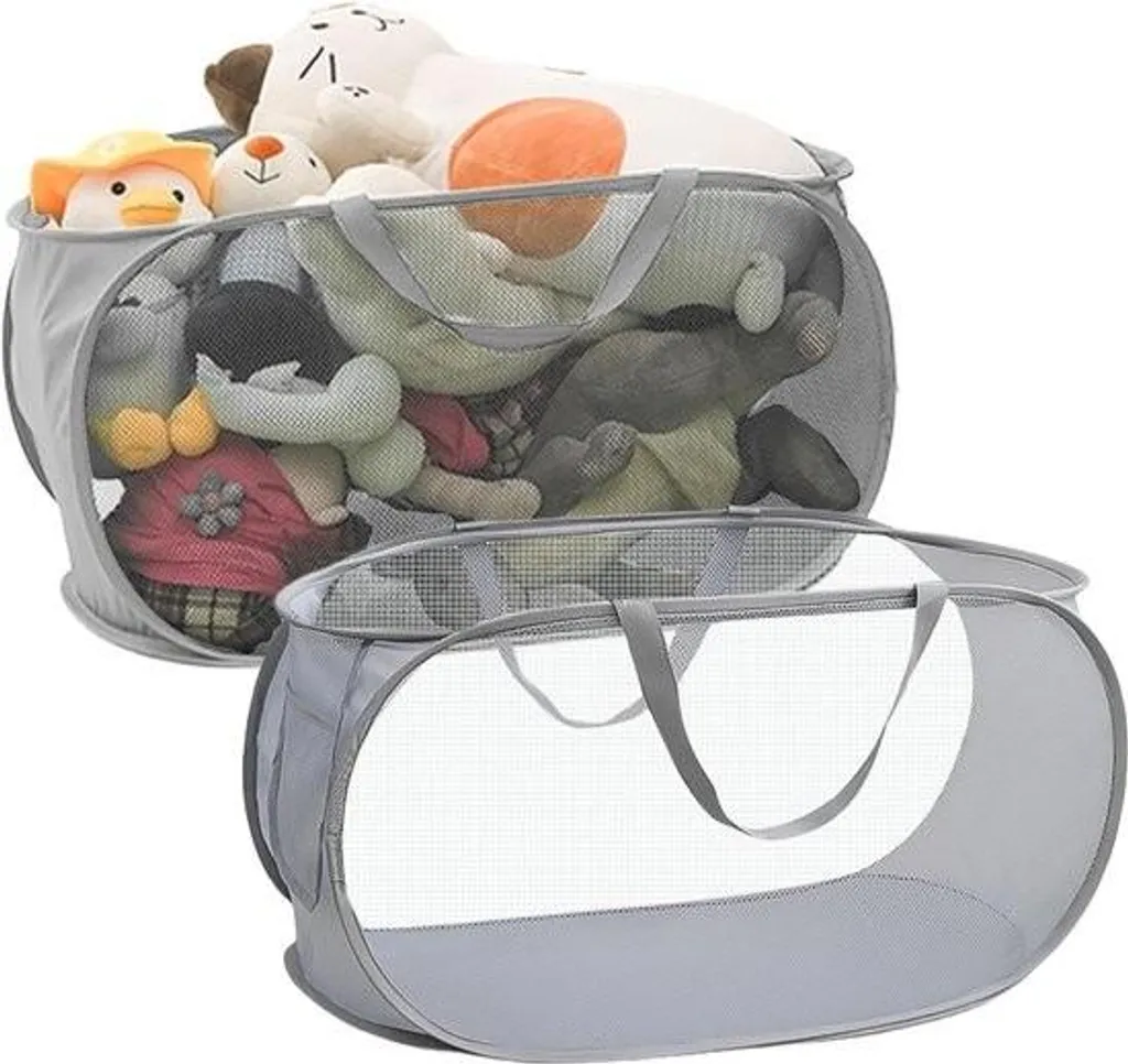 Panier à linge gain de place pliable pour salle de bain et voyage lot de 2