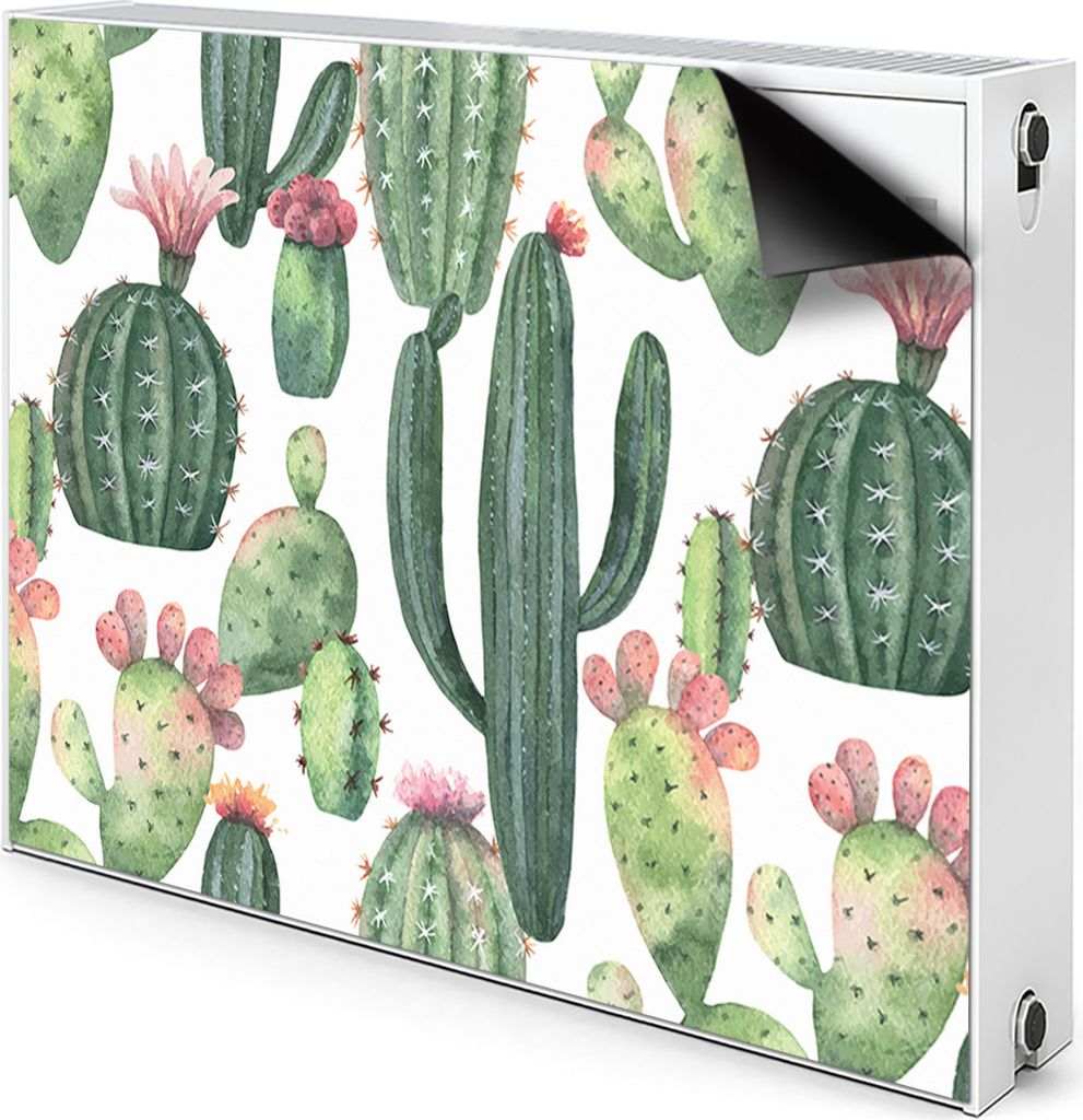 Magnet Heizkörper-Abdeckung Verkleidung Abdeckung Heizkörperabdeckung 110x60 cm - Kaktee, mit Spikes