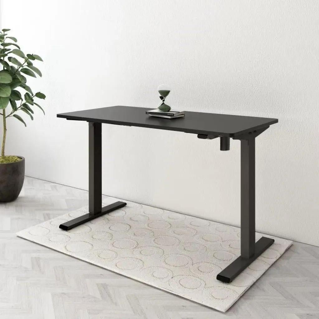 Piétement de bureau électrique noir ET1-BK robuste et stable