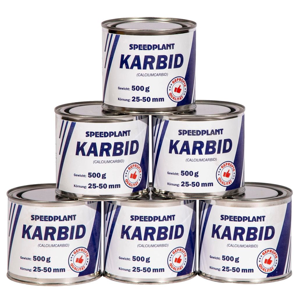 Karbid 3kg (6x 500g) - Carbid Kabit Kabitt karbitt Karbit Karbid Extra Große Körnung 25-50mm - 6 Dosen