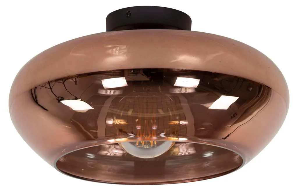 Luminaire de plafond moderne en verre noir 40 cm pour salon élégant
