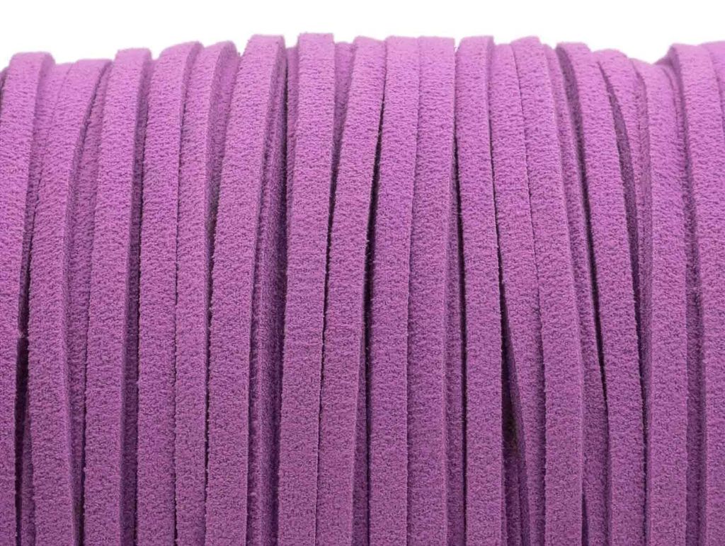 Vintageparts Band aus WildKunstleder 3mm Flieder DIY Schmuckzubehör 4m