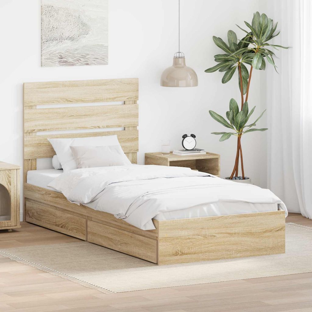 Maison Exclusive - Aufbewahrungsbett Sonoma-Eiche 70 x 190 cm Holzwerkstoff